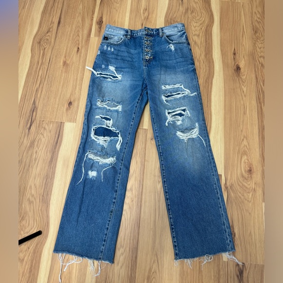 KanCan Wide Leg Cropped Jeans - Picture 1 of 7